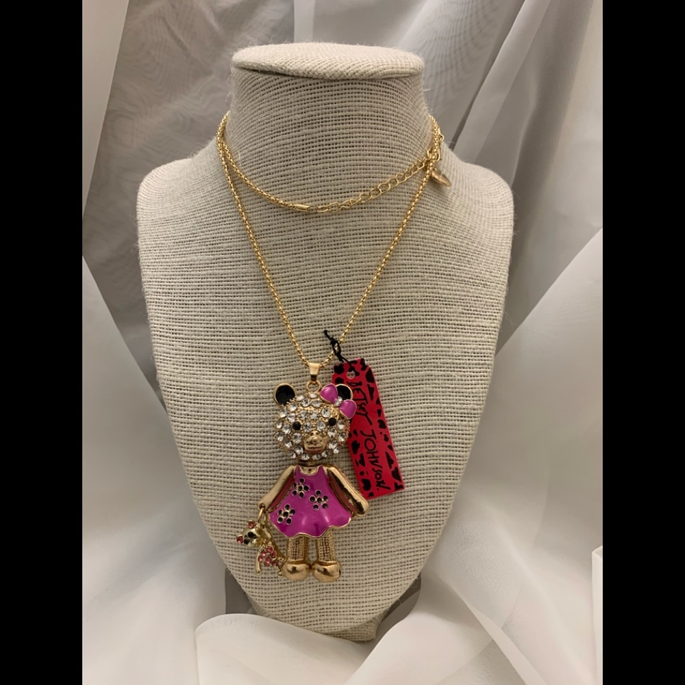 Betsey Johnson Teddy Bear 🧸 with necklace.